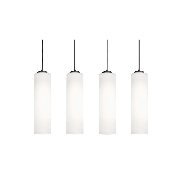 AFX Lighting Leo 4 Light Black Pendant, Black/White - LEOP0412MBBKLNR4