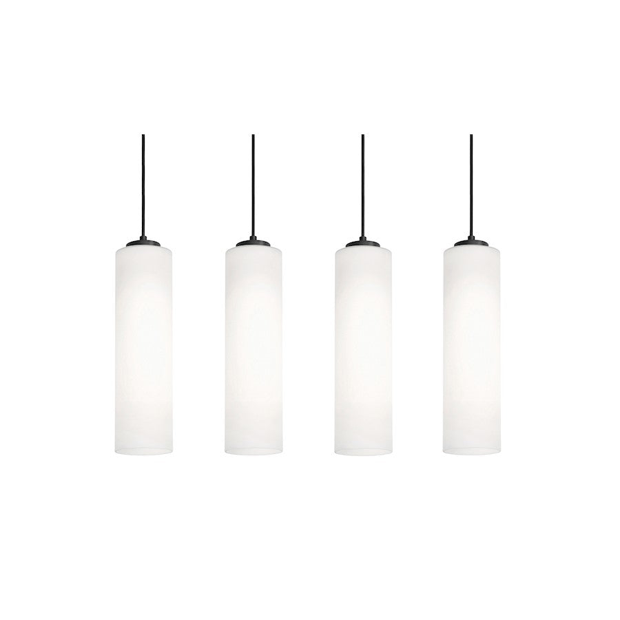 AFX Lighting Leo 4 Light Black Pendant, Black/White - LEOP0412MBBKLNR4