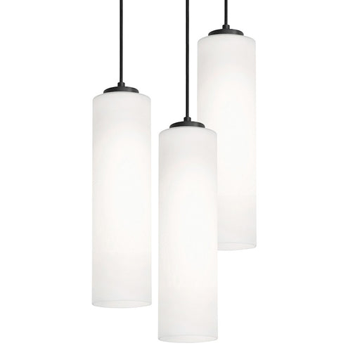 AFX Lighting Leo 3 Light Black Pendant, Black/White/Round - LEOP0412MBBKRND3
