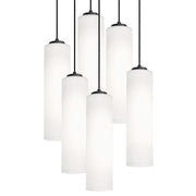 AFX Lighting Leo 6 Light Black Pendant, Black/White - LEOP0412MBBKRND6