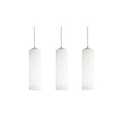 AFX Lighting Leo 3 Light Linear Pendant, Antique Brass/White - LEOP0412MBLBLNR3