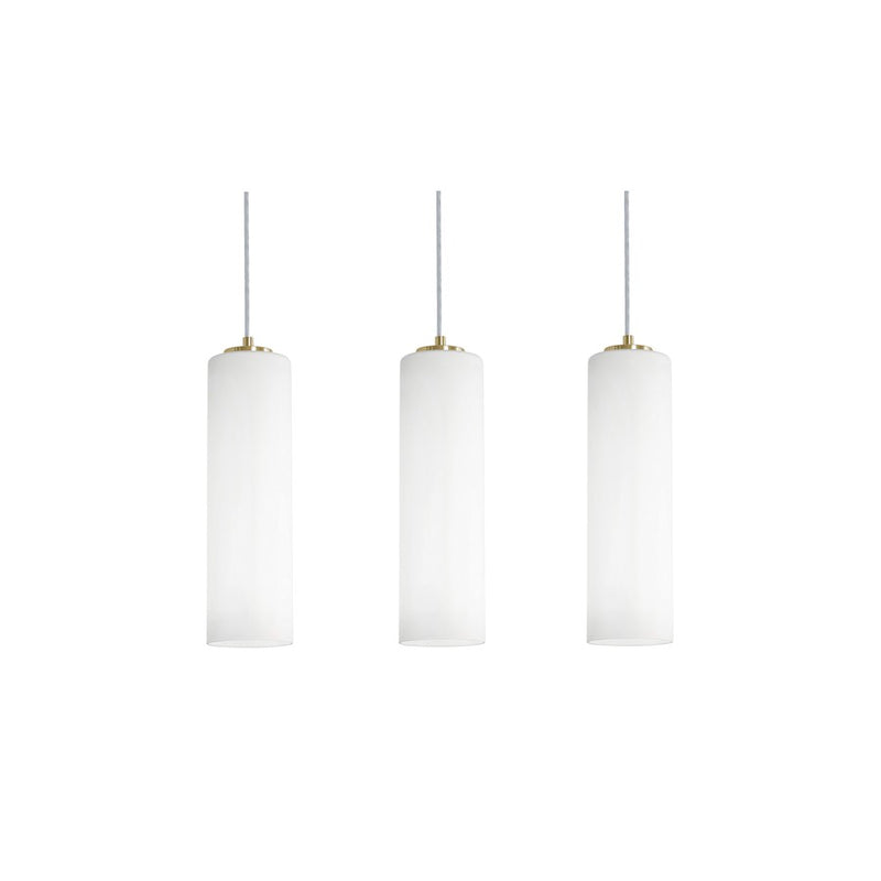 AFX Lighting Leo 3 Light Linear Pendant, Antique Brass/White - LEOP0412MBLBLNR3