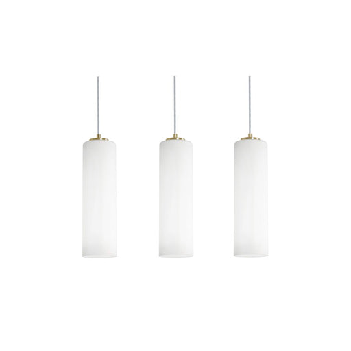 AFX Lighting Leo 3 Light Linear Pendant, Antique Brass/White - LEOP0412MBLBLNR3