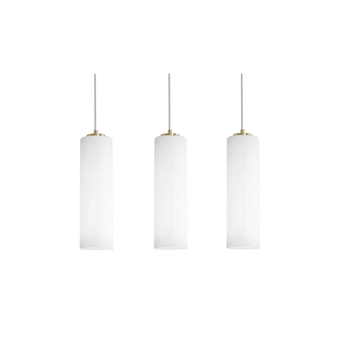 AFX Lighting Leo 3 Light Linear Pendant, Antique Brass/White - LEOP0412MBLBLNR3