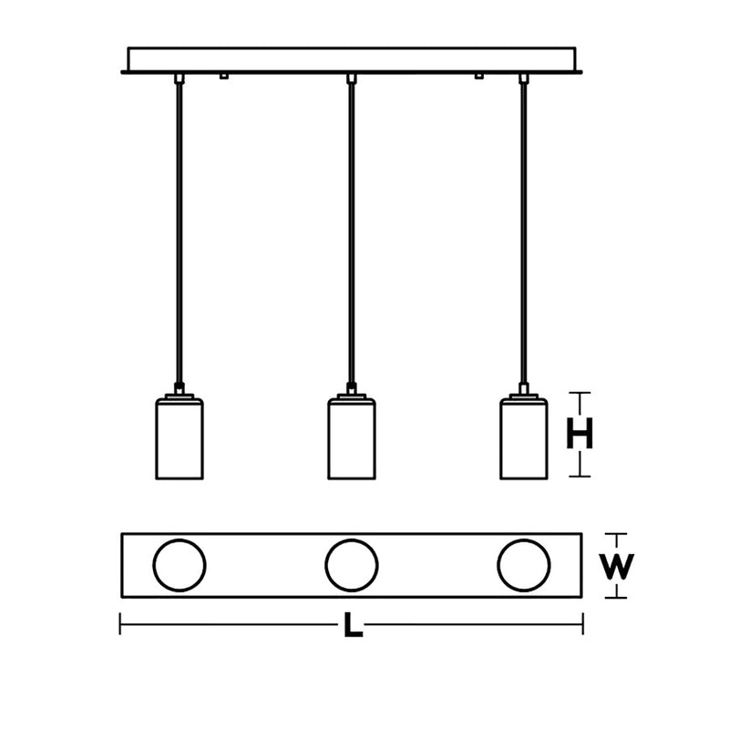 AFX Lighting Leo 3 Light Linear Pendant, Antique Brass/White