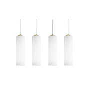 AFX Lighting Leo 4 Light Linear Pendant, Antique Brass/White - LEOP0412MBLBLNR4