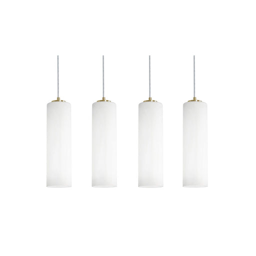 AFX Lighting Leo 4 Light Linear Pendant, Antique Brass/White - LEOP0412MBLBLNR4