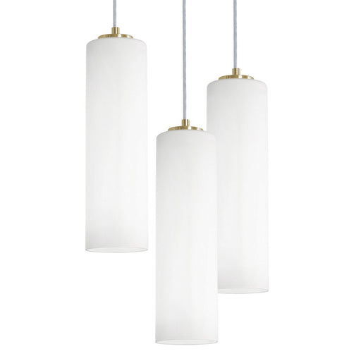 AFX Lighting Leo 3 Light Round Pendant, Antique Brass/White - LEOP0412MBLBRND3