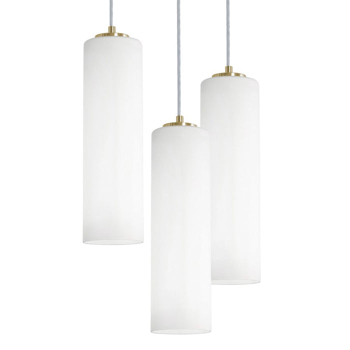 AFX Lighting Leo 3 Light Round Pendant, Antique Brass/White - LEOP0412MBLBRND3