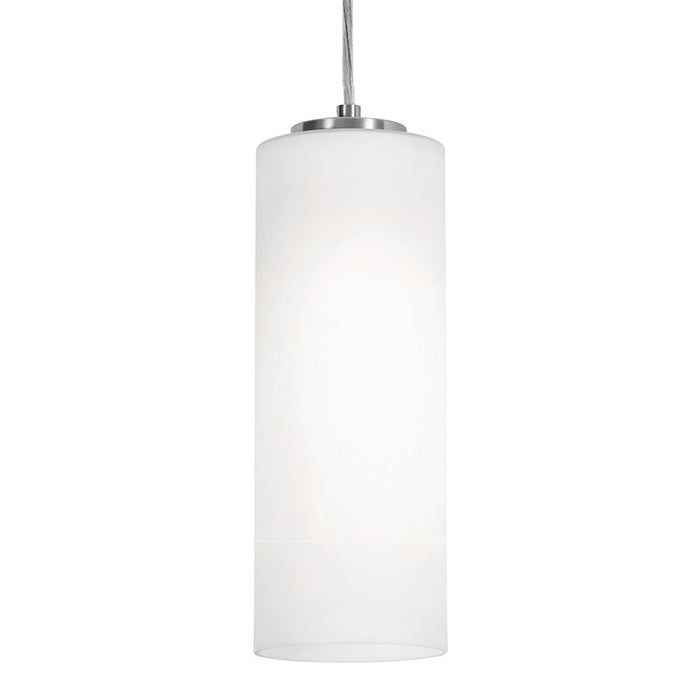 AFX Lighting Leo 1Light 12'' Med Base Pendant, Satin Nickel/White - LEOP0412MBSN