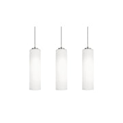 AFX Lighting Leo 3 Light Linear Pendant, Satin Nickel/White - LEOP0412MBSNLNR3
