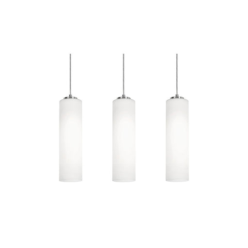 AFX Lighting Leo 3 Light Linear Pendant, Satin Nickel/White - LEOP0412MBSNLNR3