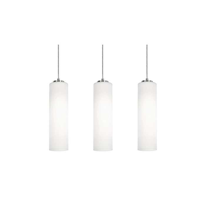 AFX Lighting Leo 3 Light Linear Pendant, Satin Nickel/White - LEOP0412MBSNLNR3