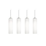 AFX Lighting Leo 4 Light Linear Pendant, Satin Nickel/White - LEOP0412MBSNLNR4