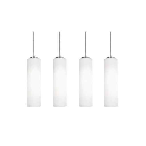 AFX Lighting Leo 4 Light Linear Pendant, Satin Nickel/White - LEOP0412MBSNLNR4