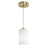 AFX Lighting Leo 1 Light Pendant, Light Antique Brass/Clear