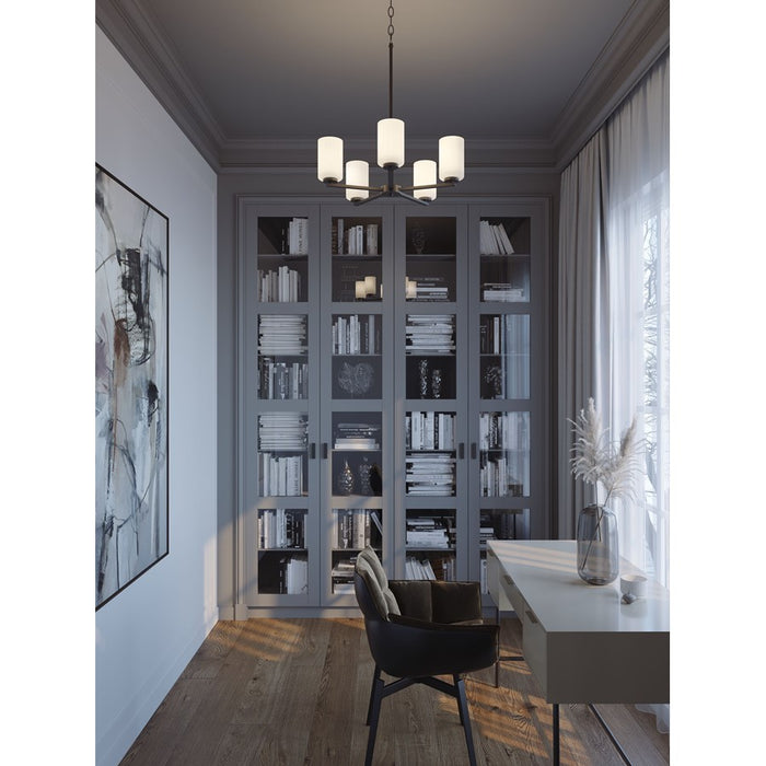 AFX Lighting Leo 5-Light Medium Base Pendant, Black/White