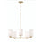 AFX Lighting Leo 5-Light Med Base Pendant, Brass/White - LEOP24MBLB