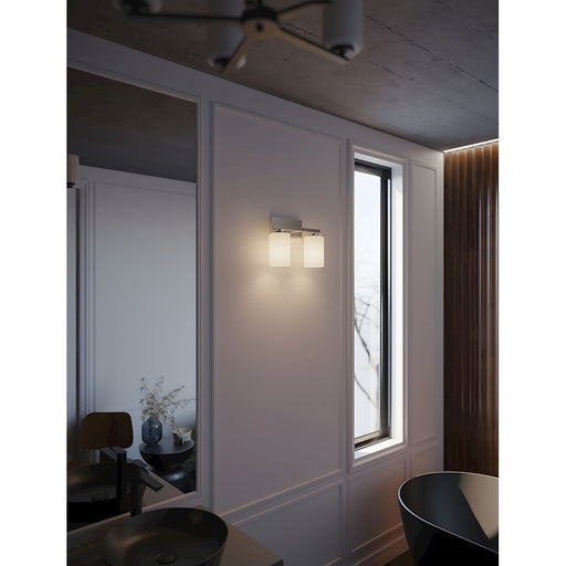 AFX Lighting Leo 2 Light 13" Vanity, Satin Nickel/Clear