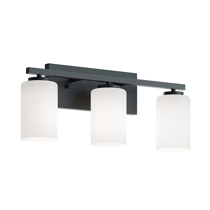 AFX Lighting Leo 3 Light 22" Vanity, Black/Clear - LEOV2209MBBK