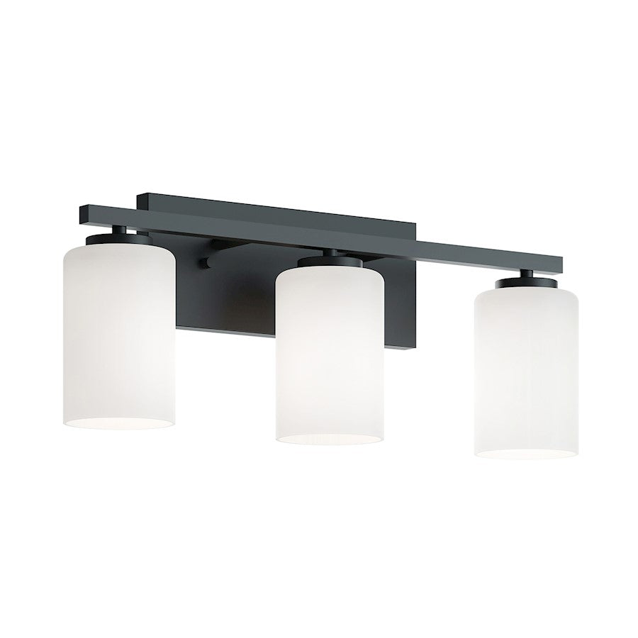 AFX Lighting Leo 3 Light 22" Vanity, Black/Clear - LEOV2209MBBK