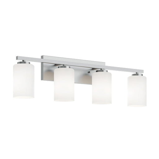 AFX Lighting Leo 4 Light 31" Vanity, Satin Nickel/Clear - LEOV3109MBSN