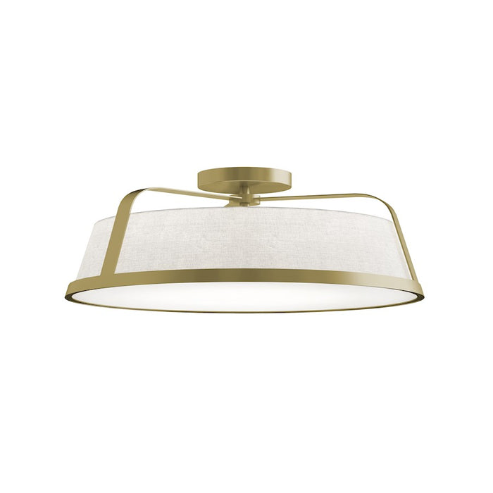 AFX Lighting Lizzette 1Lt 18'' Med Base Ceiling Light, Brass/White - LIZC18MBLB