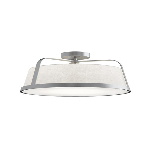 AFX Lighting Lizzette 1Lt 18'' Med Base Ceiling Light, Nickel/White - LIZC18MBSN