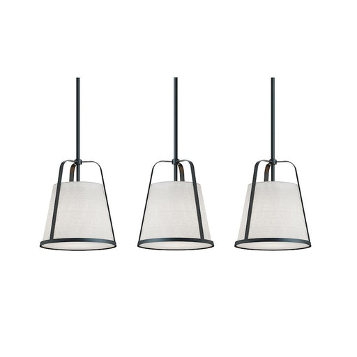AFX Lighting Lizzette Light Black Pendant, Black/Linen White - LIZP10MBBKLNR3
