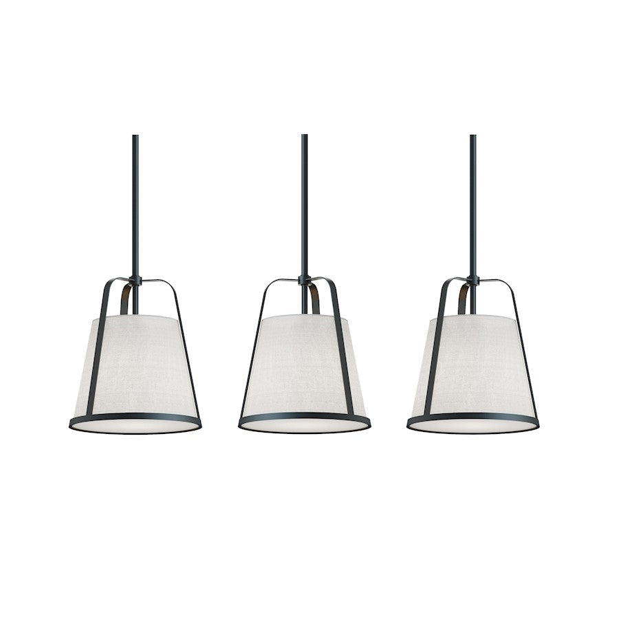 AFX Lighting Lizzette Light Black Pendant, Black/Linen White - LIZP10MBBKLNR3
