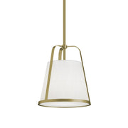 AFX Lighting Lizzette 1 Light 10'' Med Base Pendant, Brass/White - LIZP10MBLB
