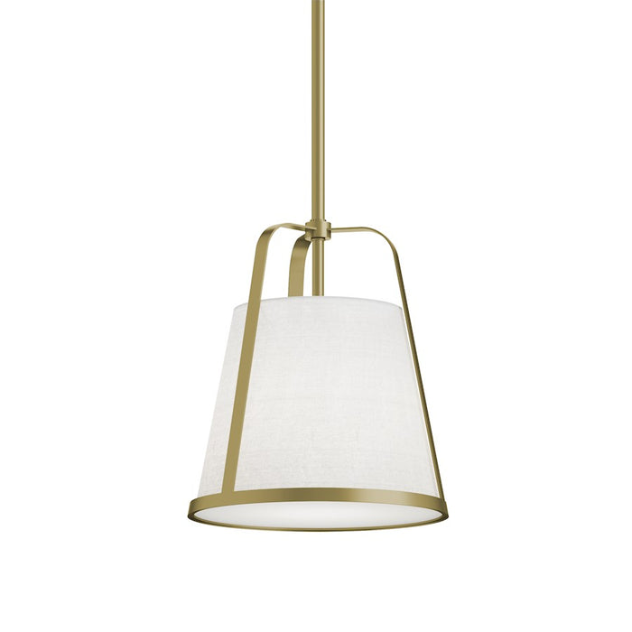 AFX Lighting Lizzette 1 Light 10'' Med Base Pendant, Brass/White - LIZP10MBLB