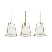 AFX Lighting Lizzette 3-Light Linear Pendant, Brass/Linen White - LIZP10MBLBLNR3
