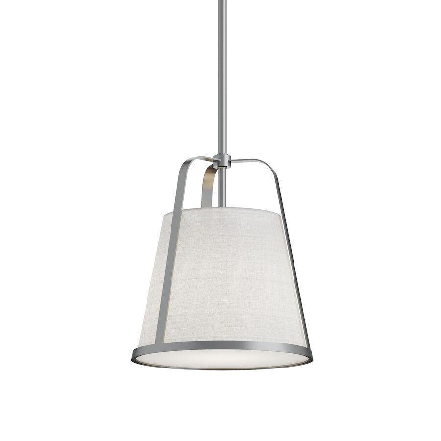 AFX Lighting Lizzette 1 Light 10'' Med Base Pendant, Nickel/White - LIZP10MBSN