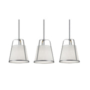 AFX Lighting Lizzette 3-Light Linear Pendant, Nickel/Linen - LIZP10MBSNLNR3