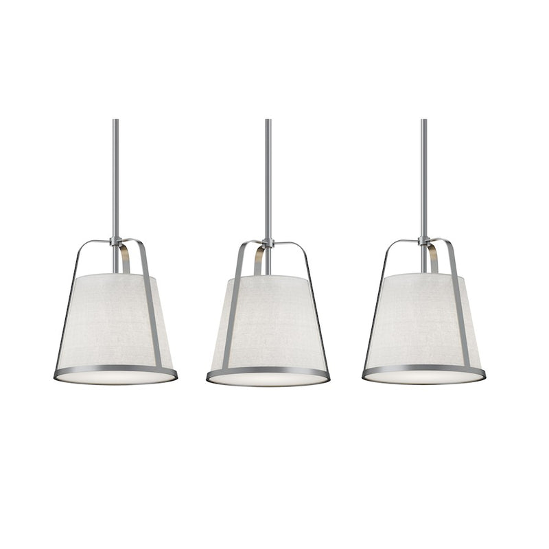 AFX Lighting Lizzette 3-Light Linear Pendant, Nickel/Linen - LIZP10MBSNLNR3
