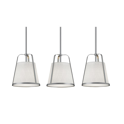 AFX Lighting Lizzette 3-Light Linear Pendant, Nickel/Linen - LIZP10MBSNLNR3