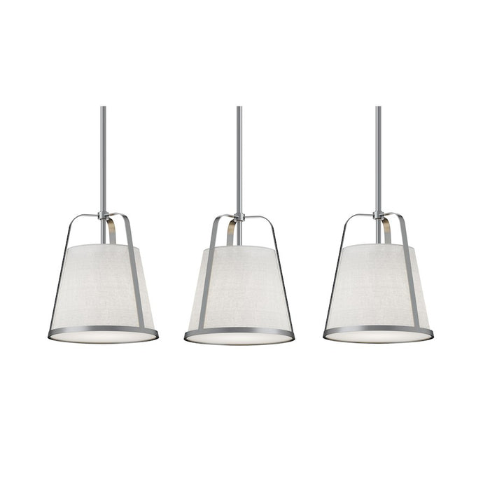 AFX Lighting Lizzette 3-Light Linear Pendant, Nickel/Linen - LIZP10MBSNLNR3