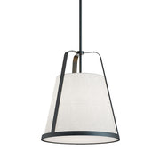 AFX Lighting Lizzette 1 Light 18'' Med Base Pendant, Black/White - LIZP18MBBK