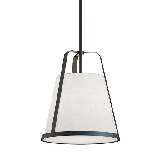 AFX Lighting Lizzette 1 Light 18'' Med Base Pendant, Black/White - LIZP18MBBK