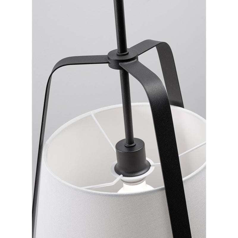 AFX Lighting Lizzette 1 Light 18'' Medium Base Pendant, Black/White