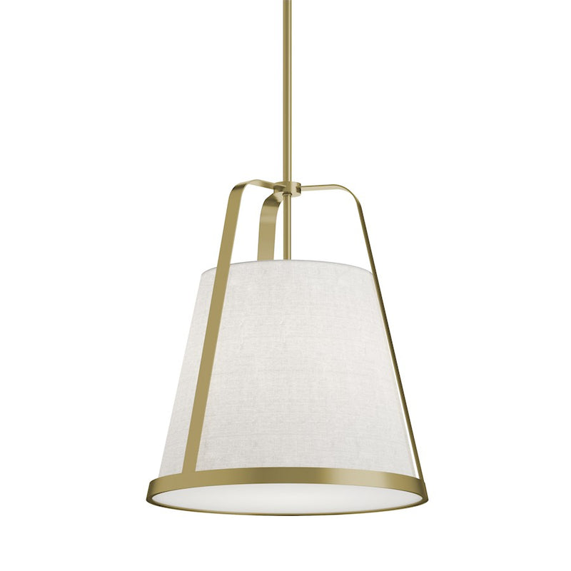 AFX Lighting Lizzette 1 Light 18'' Med Base Pendant, Brass/White - LIZP18MBLB