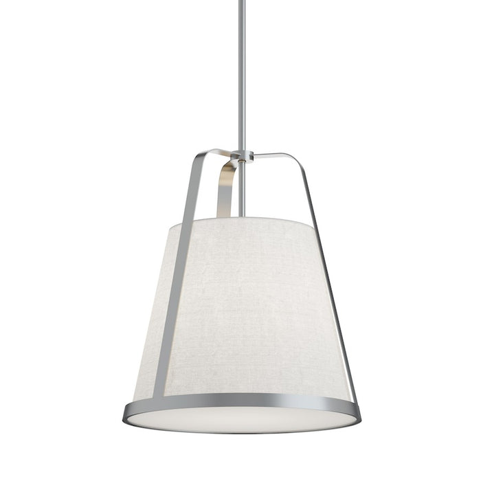 AFX Lighting Lizzette 1 Light 18'' Med Base Pendant, Nickel/White - LIZP18MBSN