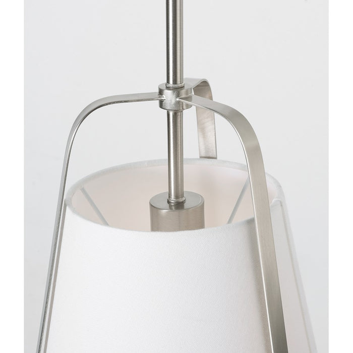 AFX Lighting Lizzette 1 Light 18'' Medium Base Pendant, Nickel/White