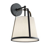 AFX Lighting Lizzette 1 Light 15'' Med Base Sconce, Black/White - LIZS15MBBK