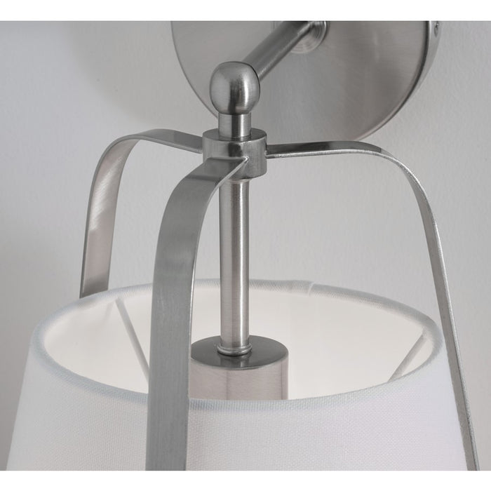 AFX Lighting Lizzette 1 Light 15'' Medium Base Sconce, Nickel/White