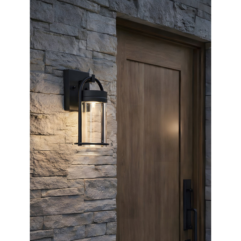 AFX Lighting Langston 1Lt LED 12"H Outdoor Sconce, Black/Clear