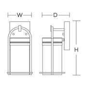 AFX Lighting Langston 1Lt LED 12"H Outdoor Sconce, Black/Clear