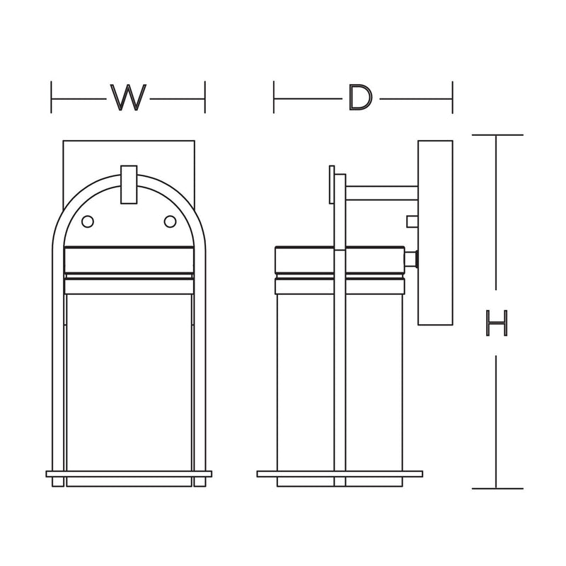 AFX Lighting Langston 1Lt LED 12"H Outdoor Sconce, Black/Clear