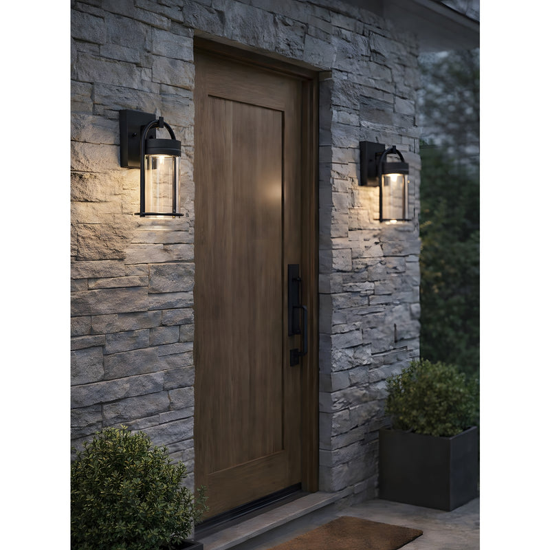 AFX Lighting Langston 1Lt LED 17"H Outdoor Sconce, Black/Clear